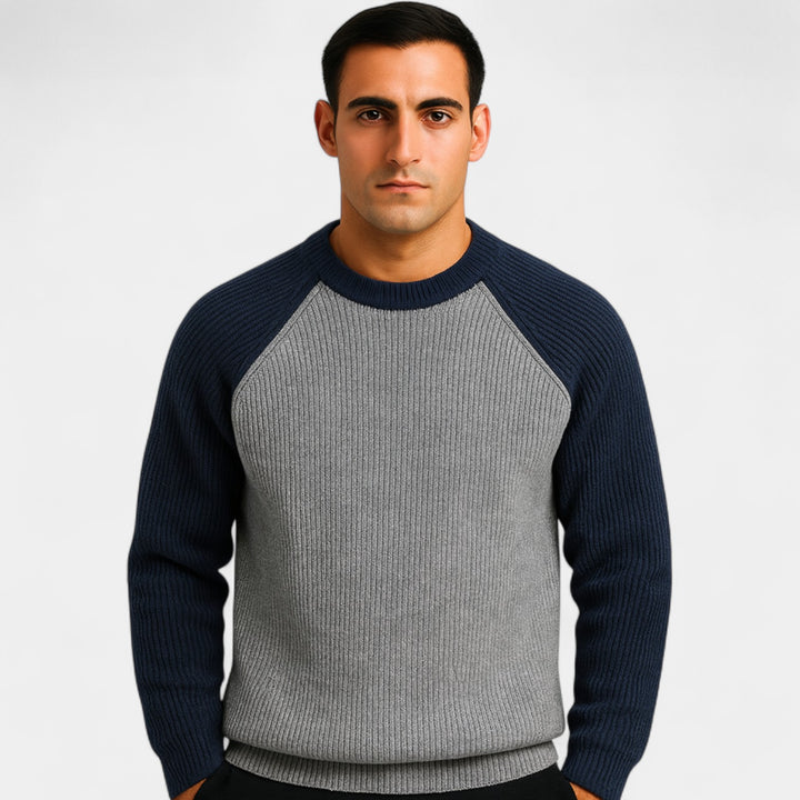 Herrenpullover aus Wolle, gestrickt – klassischer warmer Stil