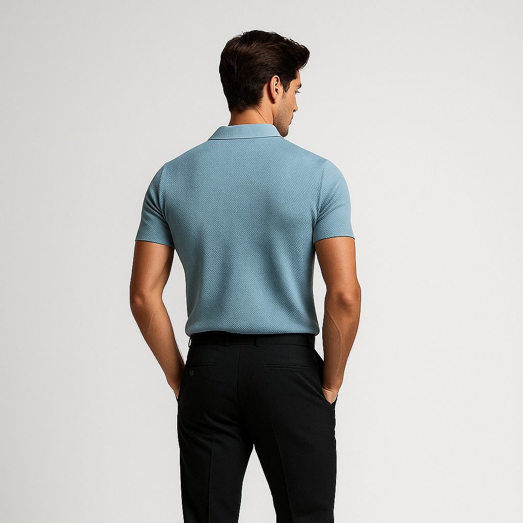 Polo in cotone senza bottoni - Eleganza Riviera