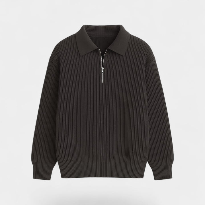 Herren Strickpullover mit Reißverschluss – trendiger weiter Schnitt