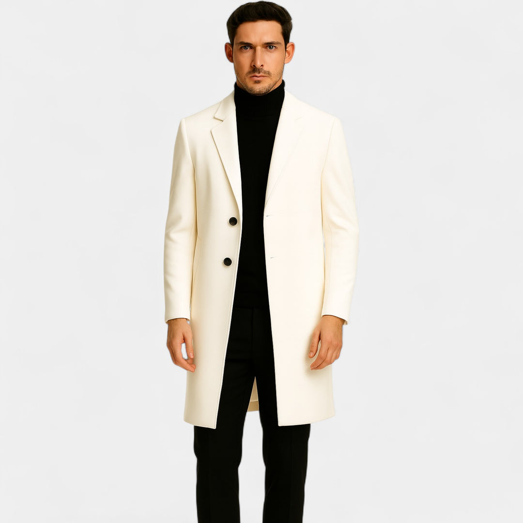 Herren Baumwollmantel casual – mittellanger winddichter Stil