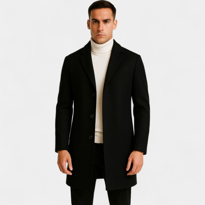 Herren Baumwollmantel casual – mittellanger winddichter Stil