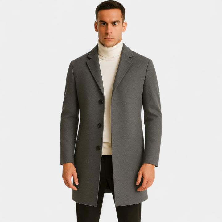 Herren Baumwollmantel casual – mittellanger winddichter Stil