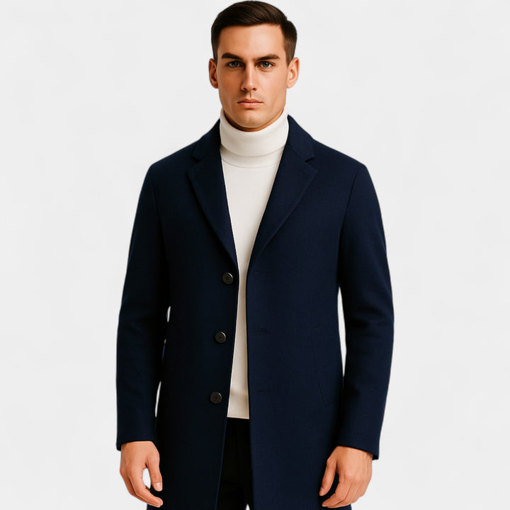 Herren Baumwollmantel casual – mittellanger winddichter Stil
