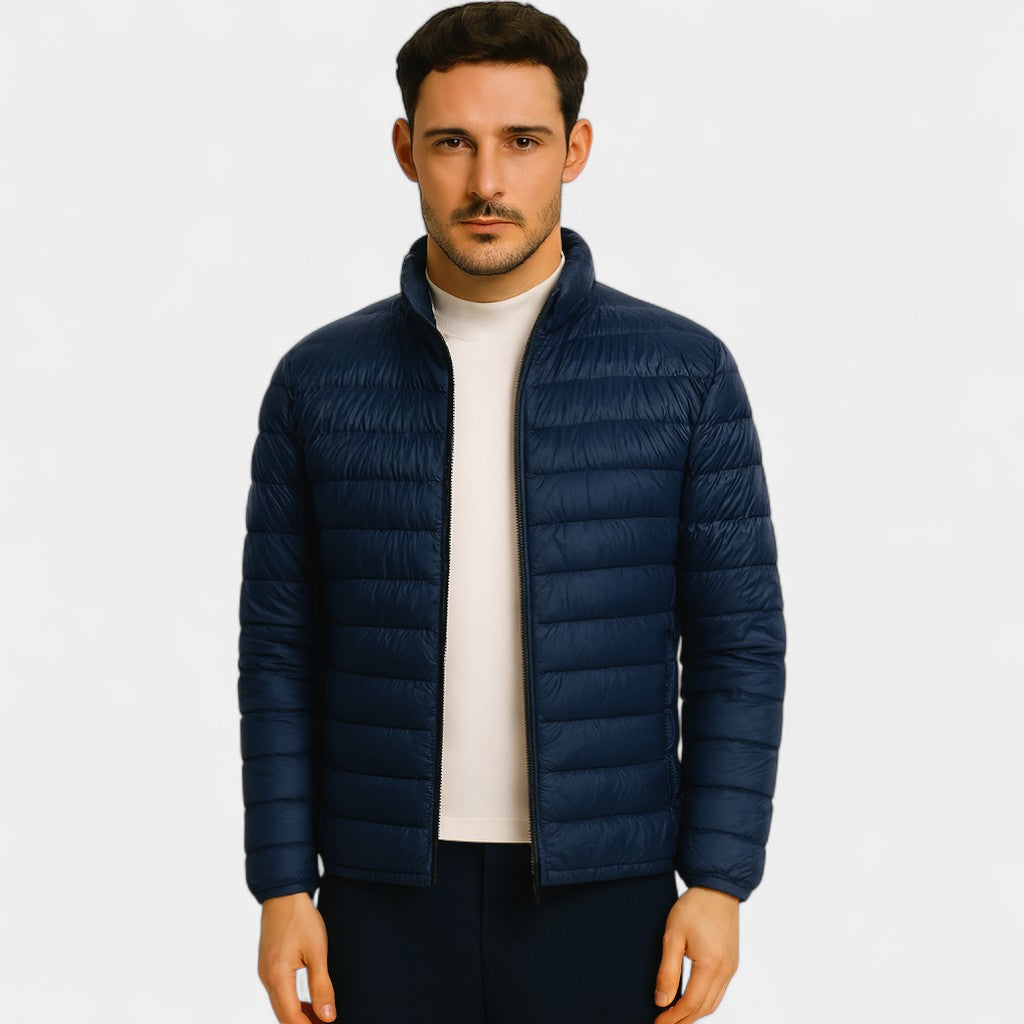 Piumino uomo lana leggero – collo alto ultra sottile