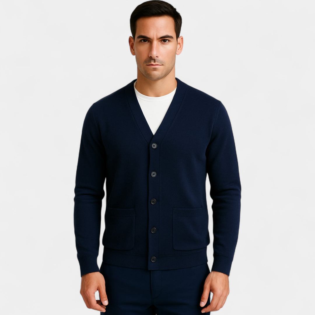 Herren V-Ausschnitt Weste aus Wolle – minimalistisches, zeitloses Layering