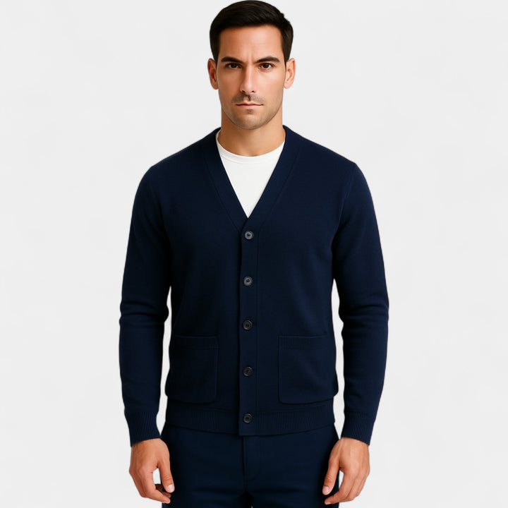 Herren V-Ausschnitt Weste aus Wolle – minimalistisches, zeitloses Layering