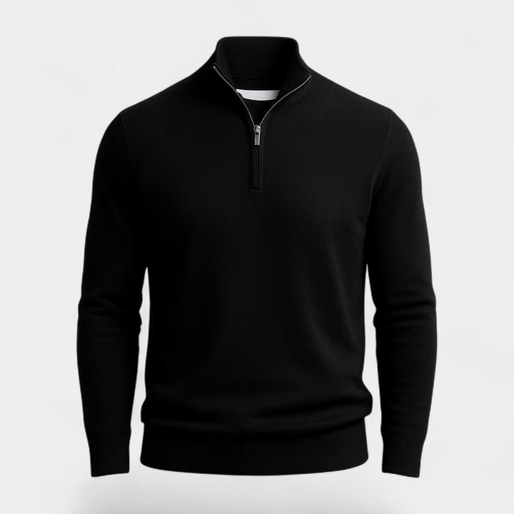 Herren Reißverschluss-Pullover aus Strick – minimalistischer Riviera Stil