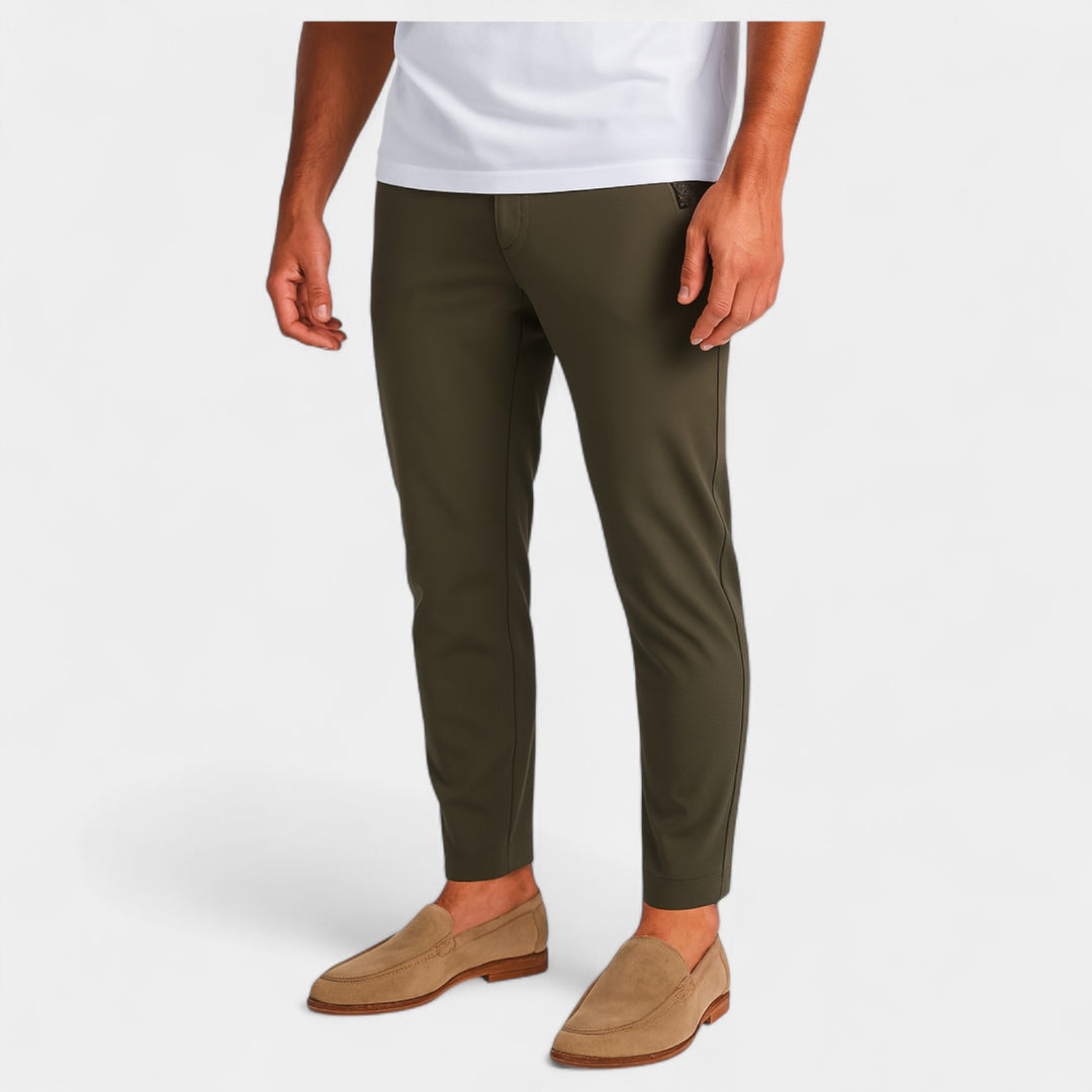 Pantaloni uomo in seta glacé – vita alta, comfort assoluto