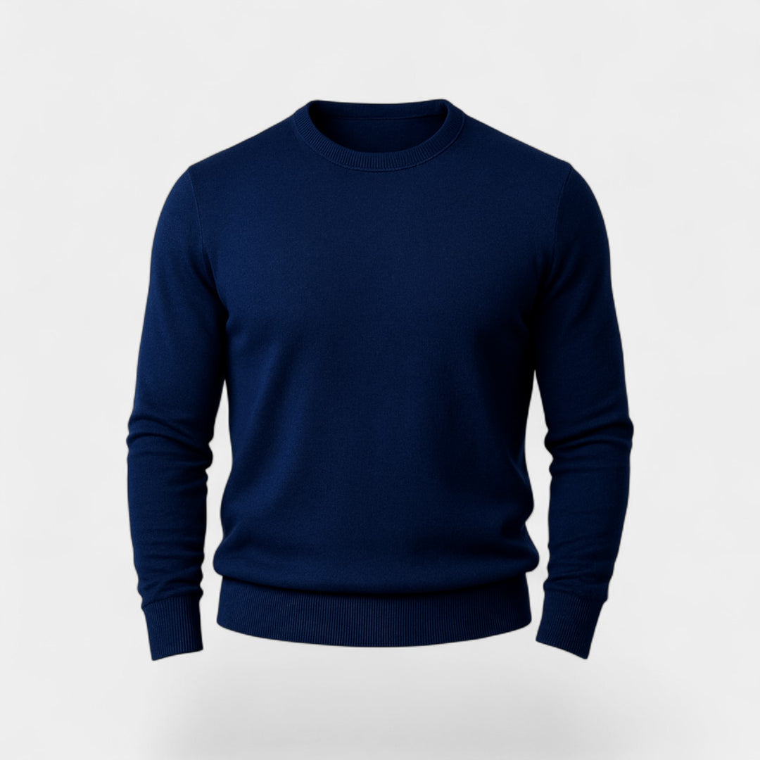 Herrestriktrøje slim fit – minimalistisk casual trøje
