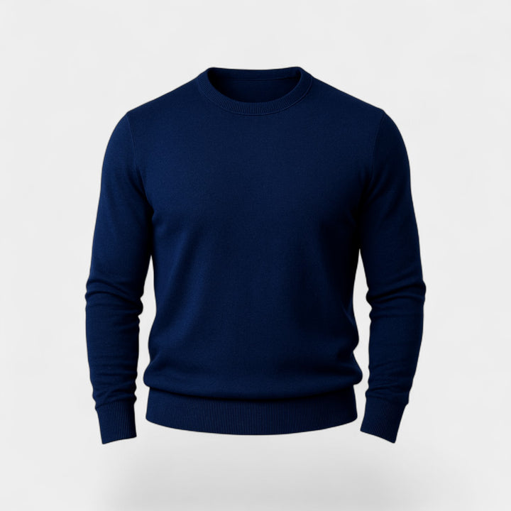 Herrestriktrøje slim fit – minimalistisk casual trøje