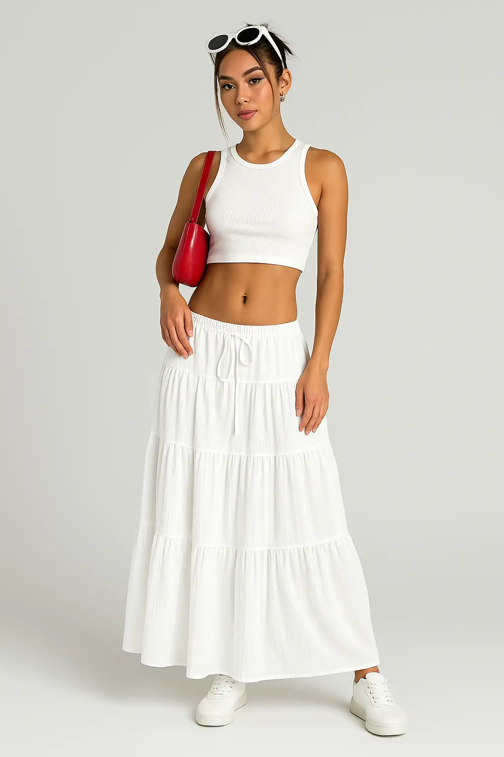 Women's Long Skirt with Laces – Loose and Flowing Fit