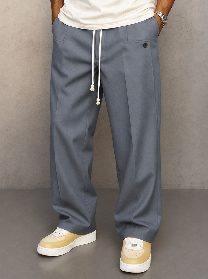 Pantalon Large Homme à Pinces – Coupe Décontractée avec Cordon