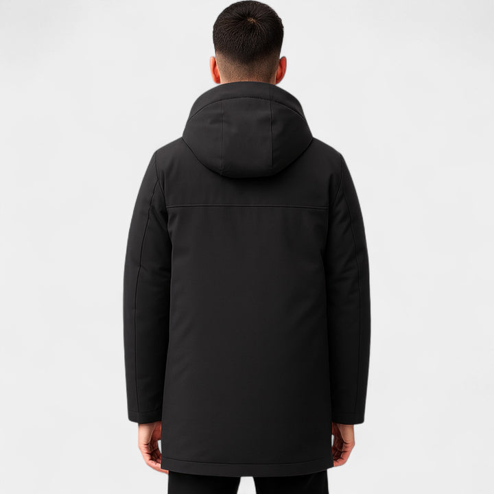 Herre parka i bomuld – quiltet velourfor