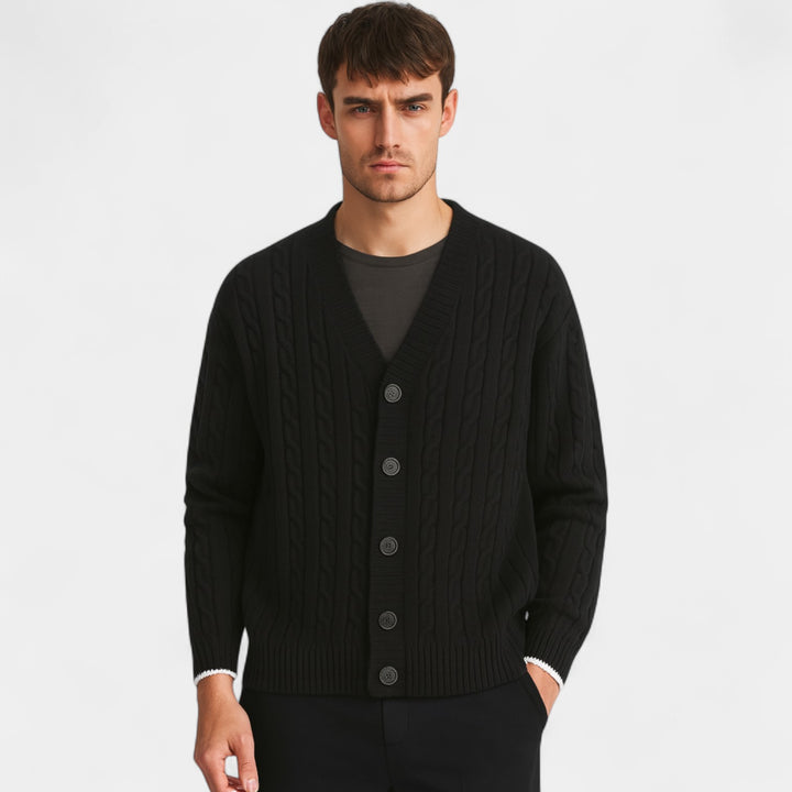 Herren Cardigan aus Baumwolle im koreanischen Stil – raffinierte, legere Lagenoptik