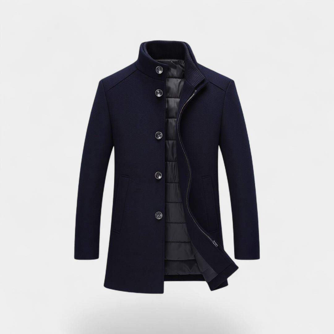Herren Trench-Parka aus technischer Mischung – Stehkragen, abnehmbare Weste