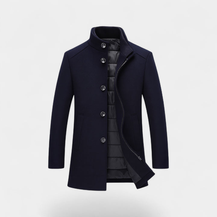 Herren Trench-Parka aus technischer Mischung – Stehkragen, abnehmbare Weste