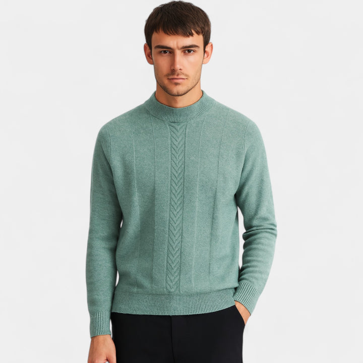 Herren Pullover mit halboffenem Kragen aus Kaschmir – minimalistische Luxusstrickware