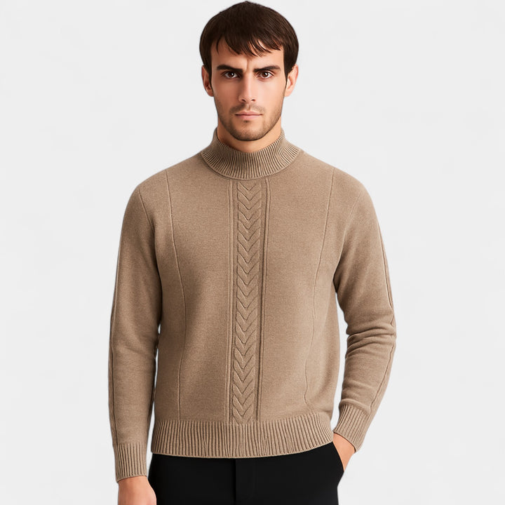 Herren Pullover mit halboffenem Kragen aus Kaschmir – minimalistische Luxusstrickware