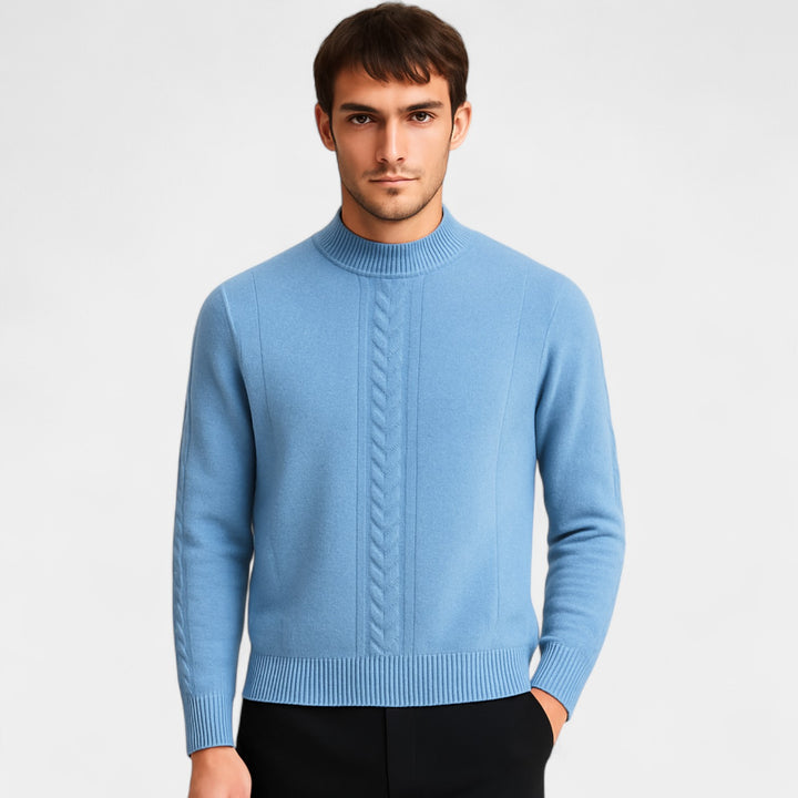 Herren Pullover mit halboffenem Kragen aus Kaschmir – minimalistische Luxusstrickware