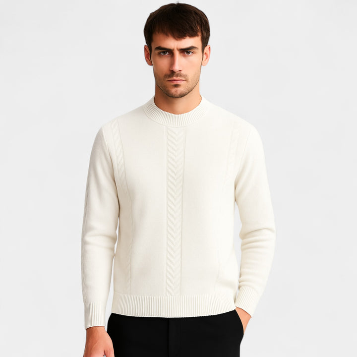 Herren Pullover mit halboffenem Kragen aus Kaschmir – minimalistische Luxusstrickware