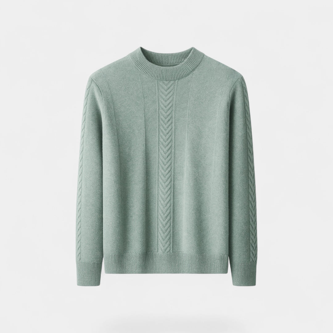 Herren Pullover mit halboffenem Kragen aus Kaschmir – minimalistische Luxusstrickware