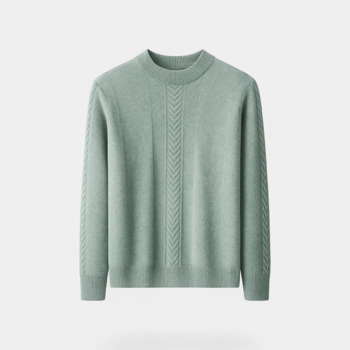 Herren Pullover mit halboffenem Kragen aus Kaschmir – minimalistische Luxusstrickware