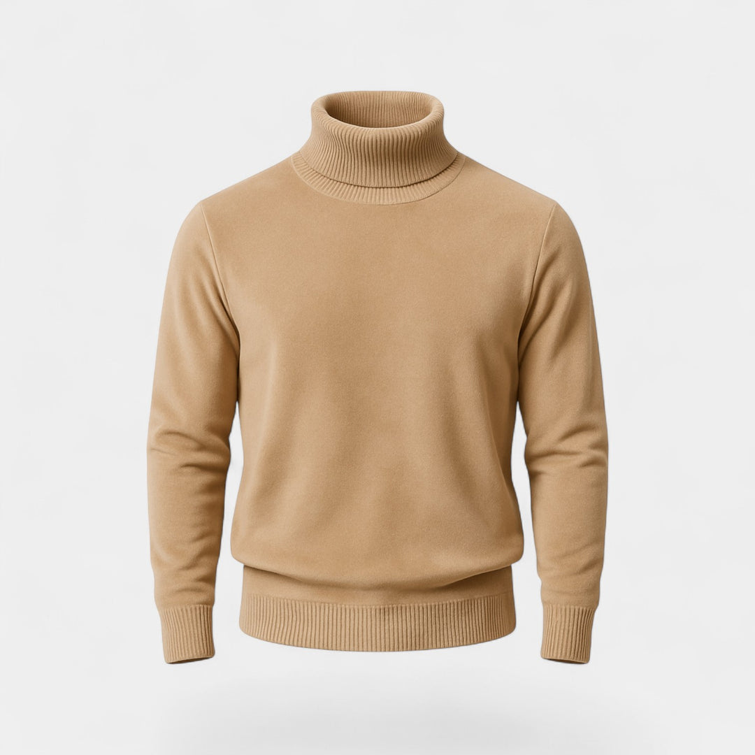 Herren-Rollkragenpullover mit Wollfutter – dicke Samtoptik