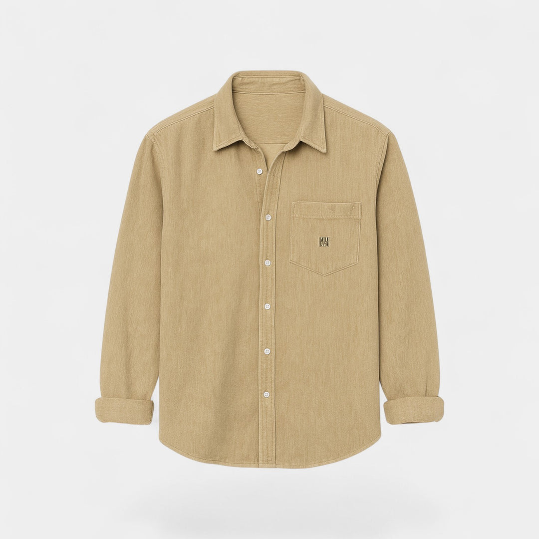 Camicia uomo cotone maniche lunghe – Spazzolata aderente casual