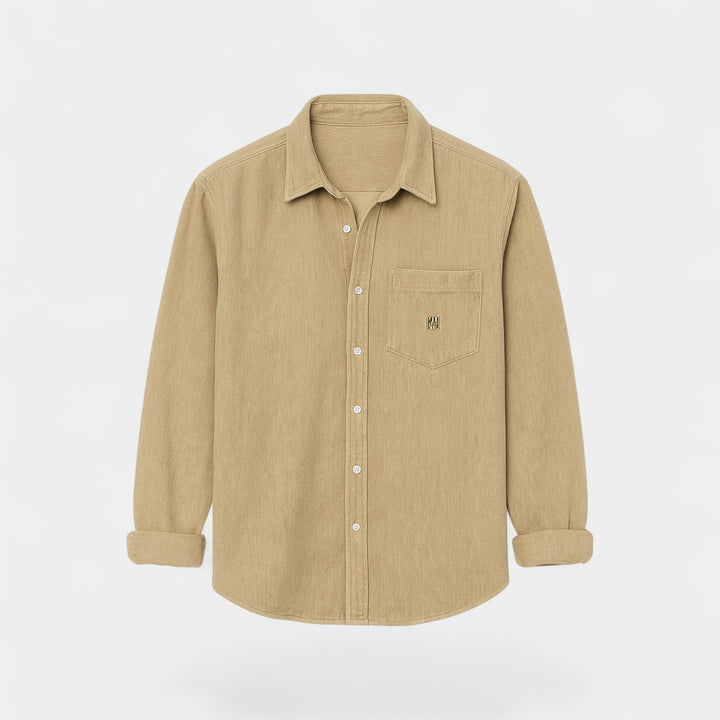 Camicia uomo cotone maniche lunghe – Spazzolata aderente casual