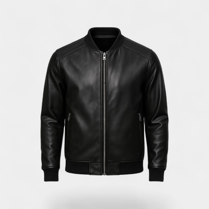 Herrenlederjacke im koreanischen Stil – minimalistische Passform