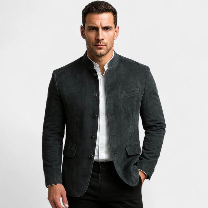 Herrenblazer mit Wildlederoptik und Cordstruktur – lässiger Look
