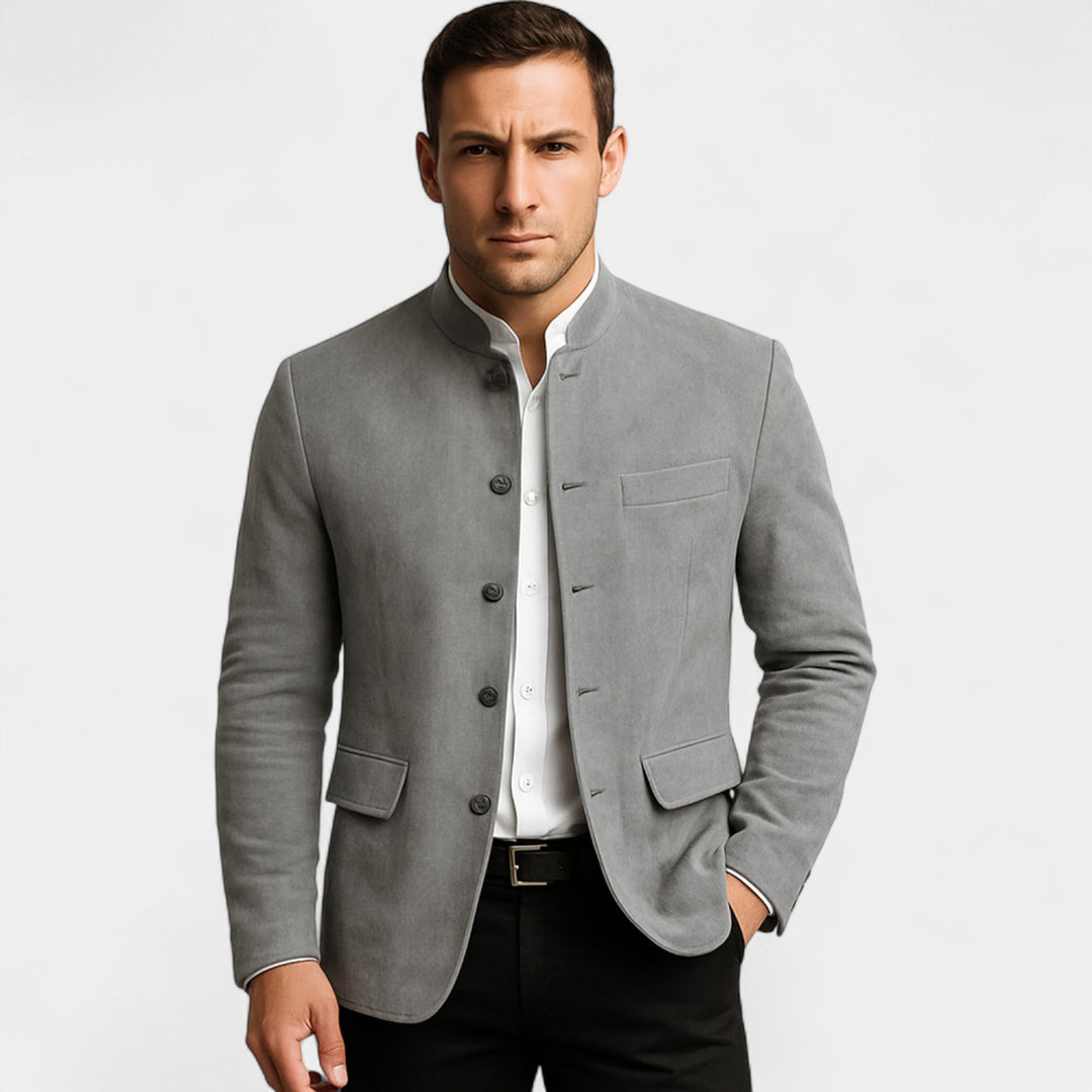 Herrenblazer mit Wildlederoptik und Cordstruktur – lässiger Look