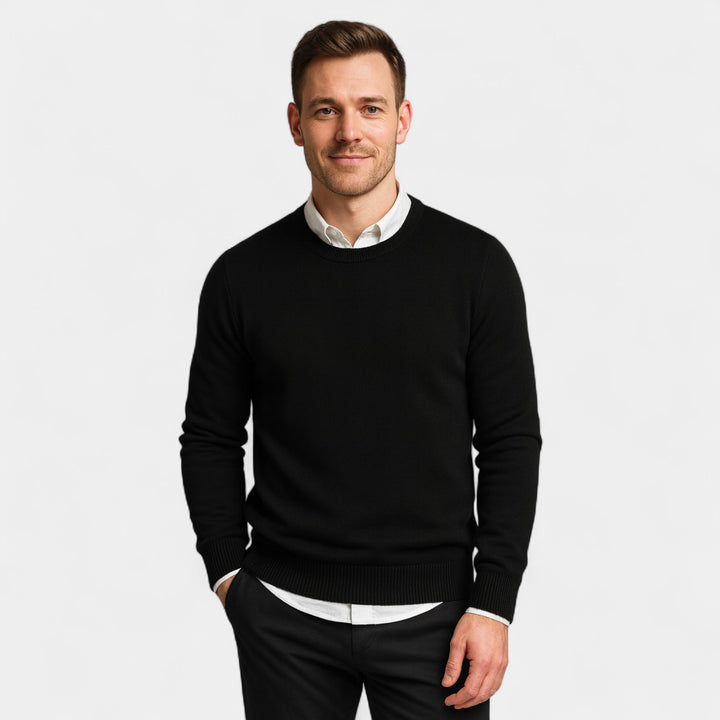 Herrenpullover aus Baumwollstrick – schlanke, raffinierte Passform