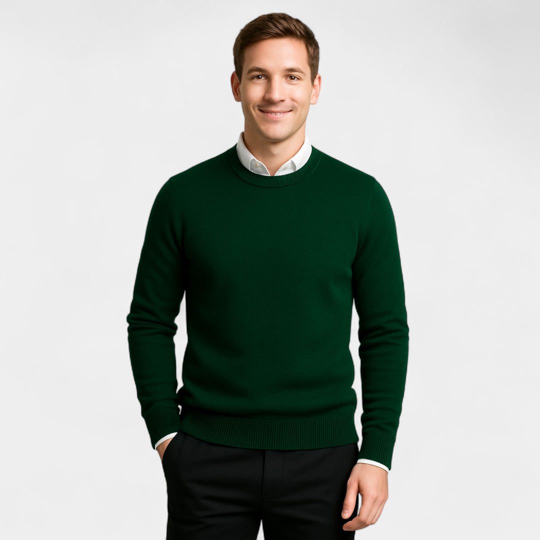 Herrenpullover aus Baumwollstrick – schlanke, raffinierte Passform