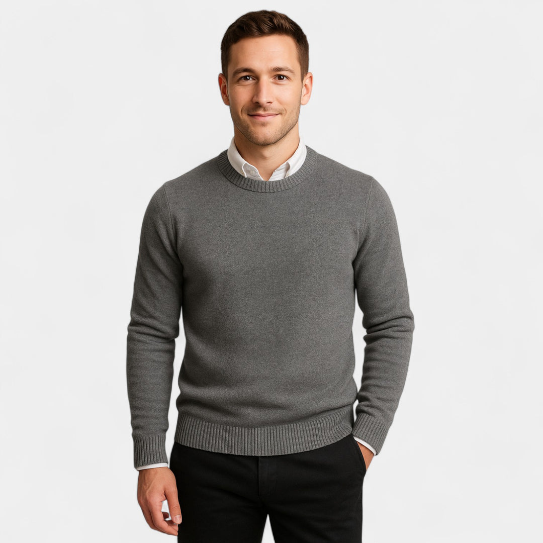 Herrenpullover aus Baumwollstrick – schlanke, raffinierte Passform