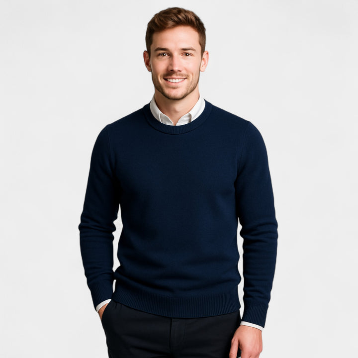 Herrenpullover aus Baumwollstrick – schlanke, raffinierte Passform