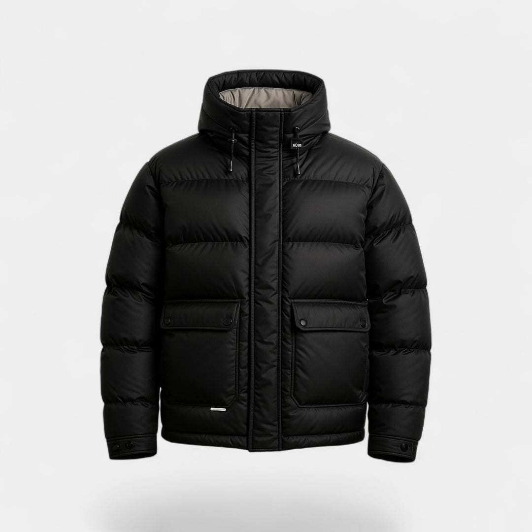 Piumino uomo con cappuccio in piuma mista – caldo, raffinato, silhouette invernale