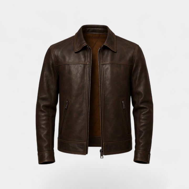 Giacca uomo in pelle di vitello opaca vintage – raffinata, decisa, silhouette quotidiana
