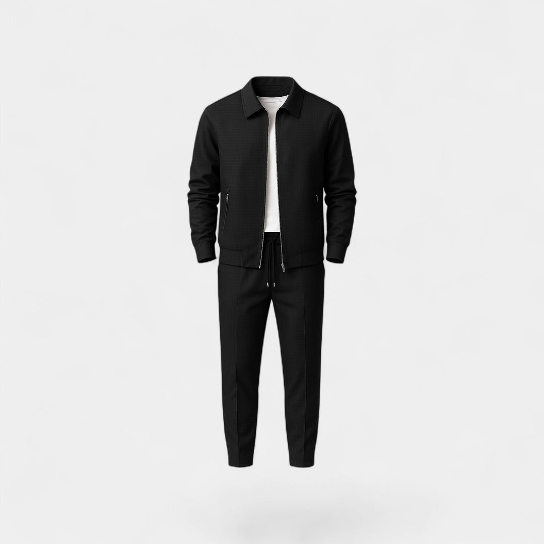 Herren Jacken- und Hosen-Set aus Baumwollmischung – Slim Fit
