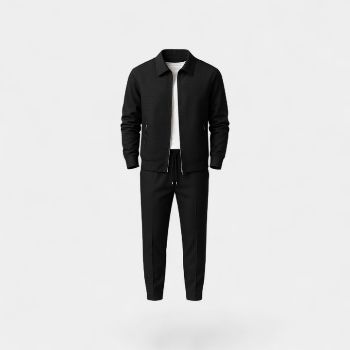 Herren Jacken- und Hosen-Set aus Baumwollmischung – Slim Fit