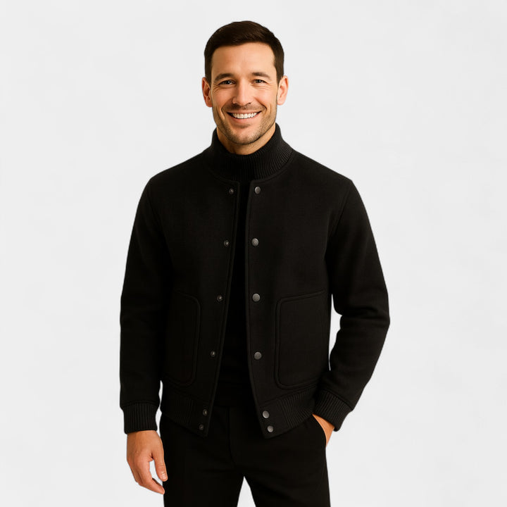 Herren Bomberjacke mit Stehkragen – einfarbig, raffiniert, legere Silhouette