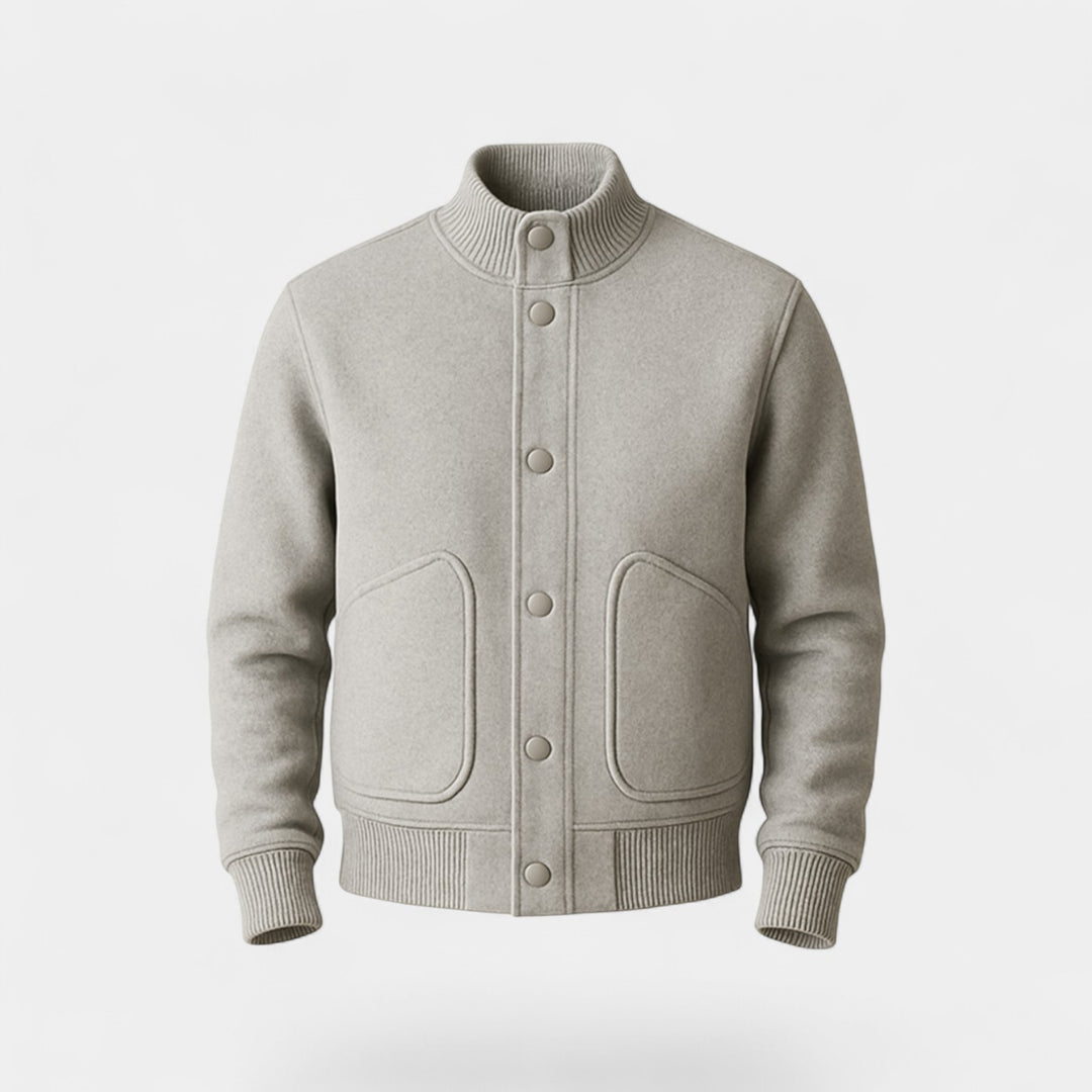 Herren Bomberjacke mit Stehkragen – einfarbig, raffiniert, legere Silhouette