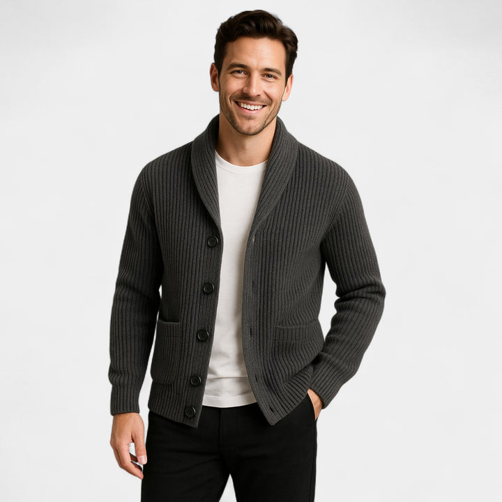 Gilet uomo in lana con collo alto e bottoni – raffinato, caldo, silhouette quotidiana