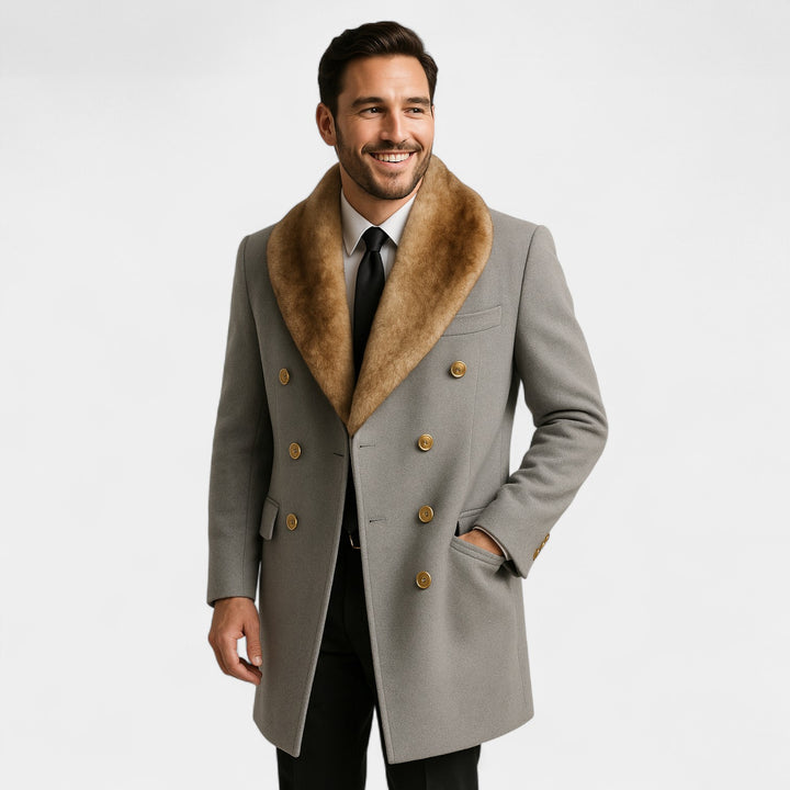 Giacca uomo mezza lunghezza collo polo in lana – raffinata, aderente, silhouette invernale