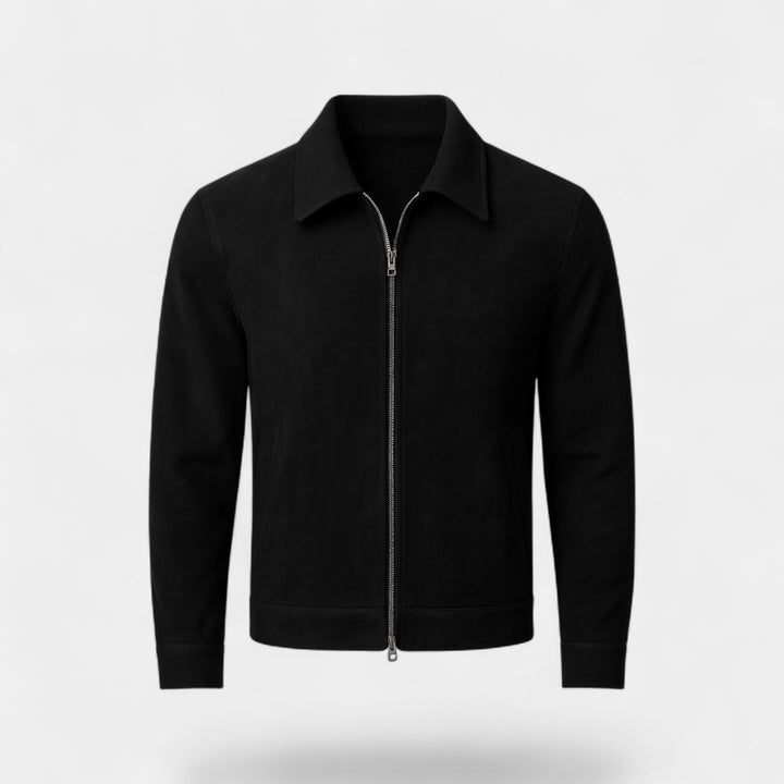 Kurze Herrenjacke aus Wildleder, weiter Schnitt
