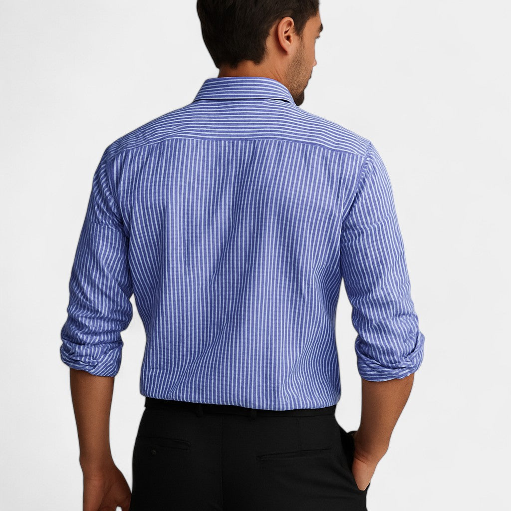 Camicia in cotone a righe - Vestibilità Riviera