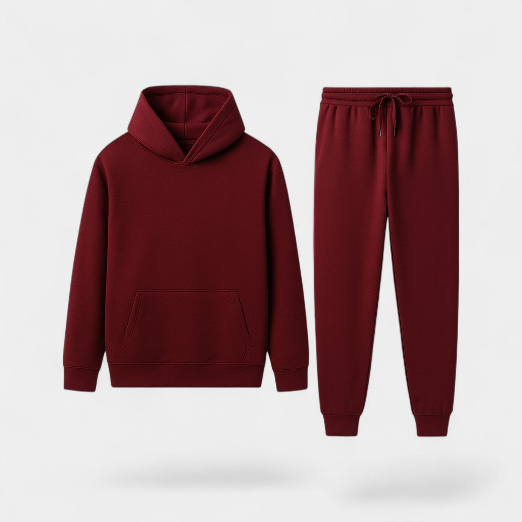 Herren Sportset mit Kapuze aus Fleece – warmer, eleganter Minimalismus