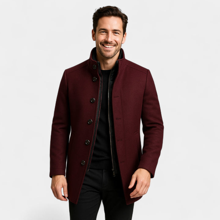 Herren Trench-Parka aus technischer Mischung – Stehkragen, abnehmbare Weste