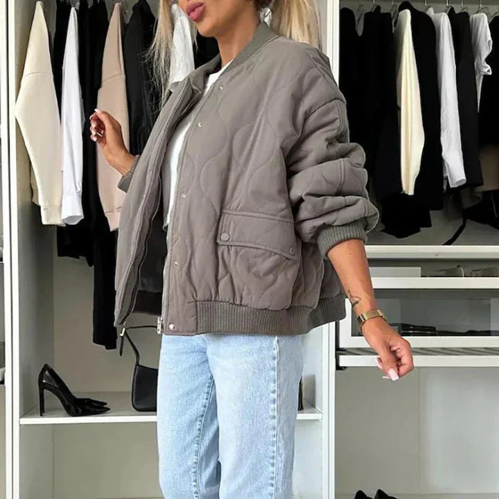 Stepp-Bomberjacke Damen – bequemer, gepolsterter Oversize-Schnitt