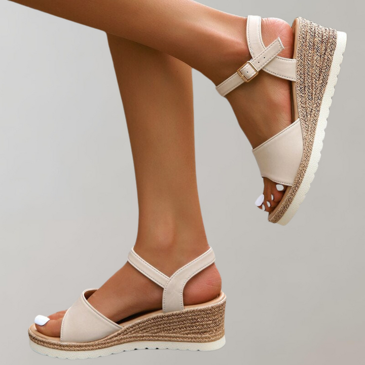 Orthopädische Keilsandalen für Damen – Verstellbarer Riemen und dämpfende Sohle
